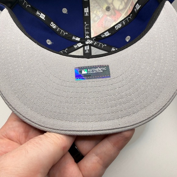 New Era 59FIFTY Los Angeles Dodgers Comic Book Panel Fitted Hat Size 7 Blue Grey - Picture 5 of 6